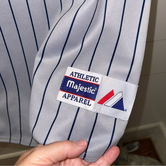 Majestic Brooklyn Cyclones Gray & Blue Pinstripe Jersey Size 2X - Picture 4 of 5